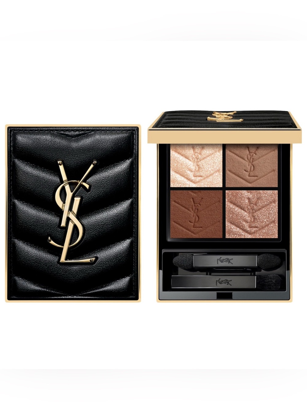 Yves Saint Laurent Black and Gold Cufflinks with YSL Monogram